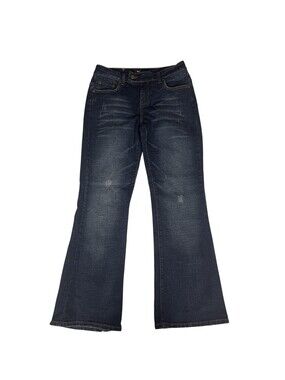 R4R Premium Denim Jeans Womens 11 Blue Bootcut Stretch Distressed (29x30.5)